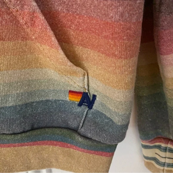 Aviator Nation Hoodie Youth 14 Zip up Sweatshirt Colorful Stripe Fleece Tulum - Picture 4 of 9